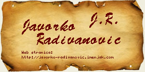 Javorko Radivanović vizit kartica